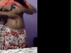Thanjavur tamil girl with her boyfriend in bedroom